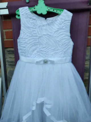 Vestido fiesta niña blanco para 4 o 5 años