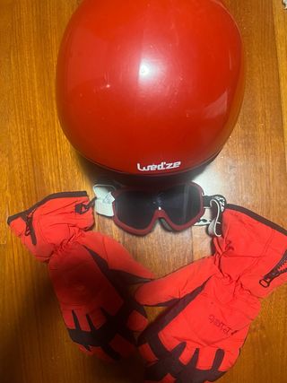 Casco, gafas y guantes de esquí para niñ@s