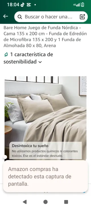 Juego Funda Nórdica 135x200cm Beige Microfibra