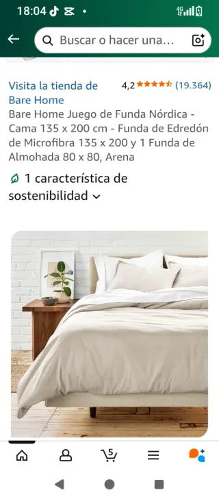 Juego Funda Nórdica 135x200cm Beige Microfibra