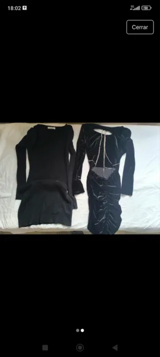 Lote 2 Vestidos Fiesta Negro Talla S/M