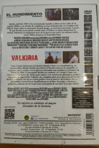 Pack 2 Películas EL HUNDIMIENTO/VALKIRIA DVD Nueva