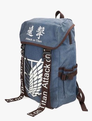 Mochila Attack on Titan Azul y Blanca