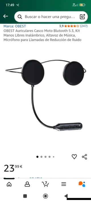 Auriculares Casco Moto Bluetooth Y1