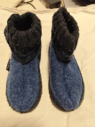 Ciabatte invernali bambino lana blu