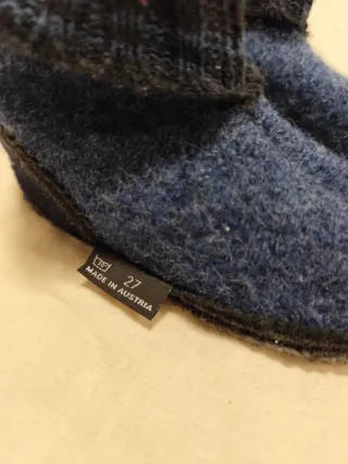 Ciabatte invernali bambino lana blu