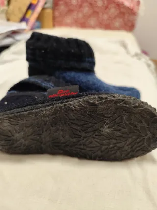 Ciabatte invernali bambino lana blu