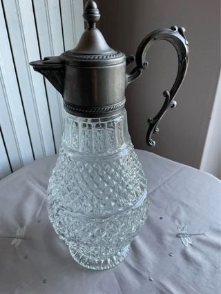 Caraffa con coperchio e manico Silver Plated