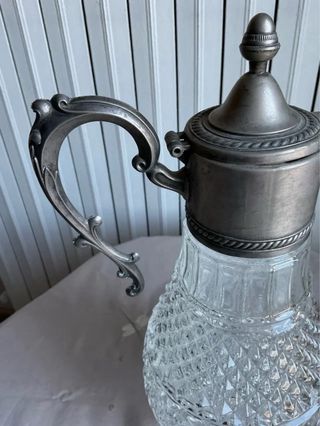 Caraffa con coperchio e manico Silver Plated