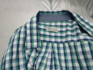 Camisa TEX cuadros azul y verde Talla L