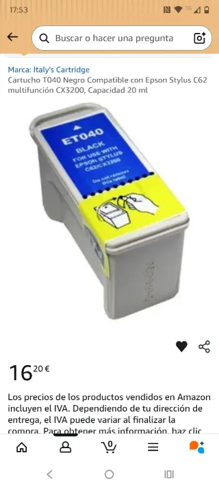 Impresora Epson Stylus C62 Beige/Gris