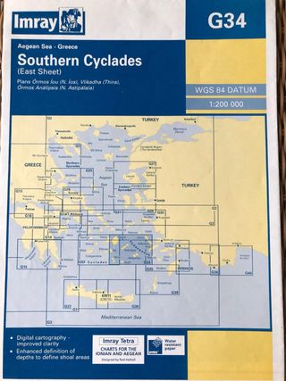 Carta Náutica Imray G34 - Mar Egeo Grecia