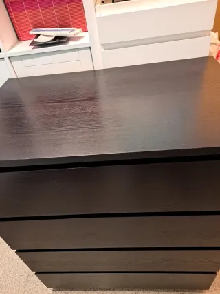 Cómoda Malm 4 cajones Negra Ikea