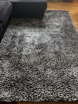 Alfombra Shaggy Blanco y Negro