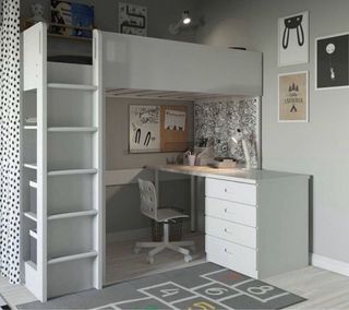 Estructura Cama Infantil con armario, escritorio