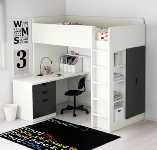 Estructura Cama Infantil con armario, escritorio