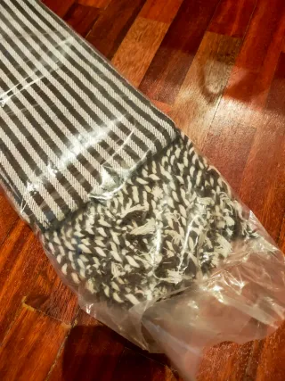 Manta Rociera Estribera Marrón Blanco sin estrenar