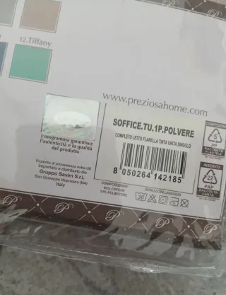 Completo letto flanella singolo beige