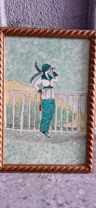 Cuadro decorativo mujer estilo vintage