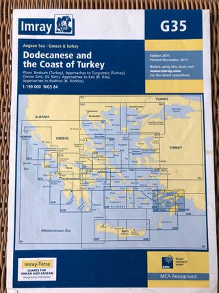 Carta Náutica Imray G35 Dodecanese & Coast of Turk