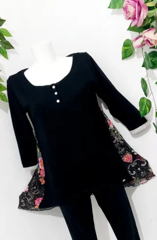 Blusa Negra Lurex Talla L