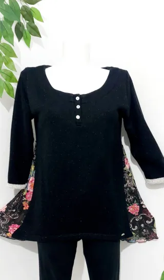 Blusa Negra Lurex Talla L