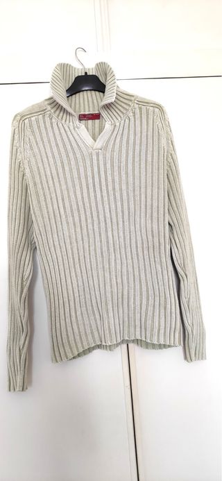 Jersey Zara Hombre Beige Cuello Alto