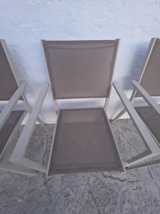 Conjunto 4 Sillas Exterior Metal/Tela