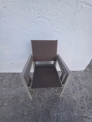 Conjunto 4 Sillas Exterior Metal/Tela