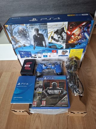 PS4 SLIM / PACCHETTO COMPLETO / SCATOLA / COMANDO / GIOCHI