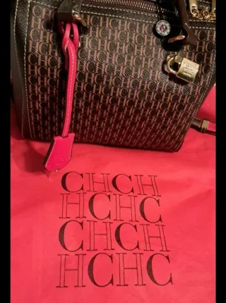 Bolso  Marrón y Rojo de mano o bandolera