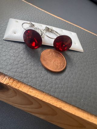 Pendientes Swarovski Rojos y Plateados