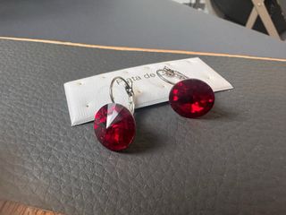 Pendientes Swarovski Rojos y Plateados