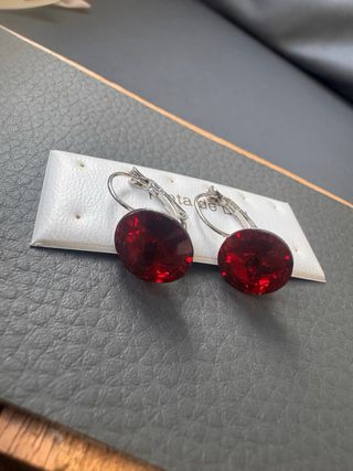 Pendientes Swarovski Rojos y Plateados