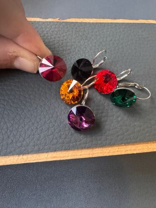 Pendientes Swarovski Rojos y Plateados