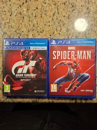 Lote 2 juegos PS4: Gran Turismo Sport y Spider-Man