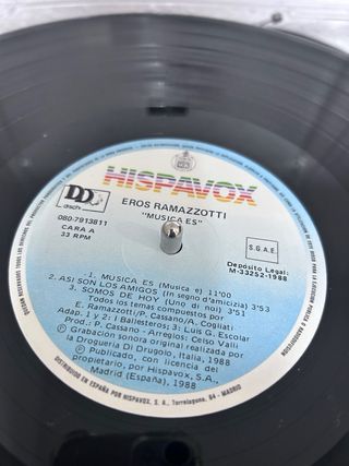 Vinilo Eros Ramazzotti Música es