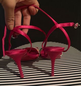 Sandalias Mango Fucsia Talla 38