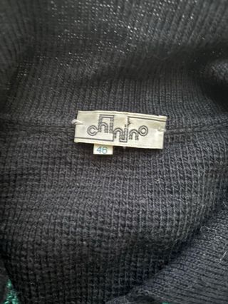 Maglione Uomo Vintage Nero e Verde Acqua