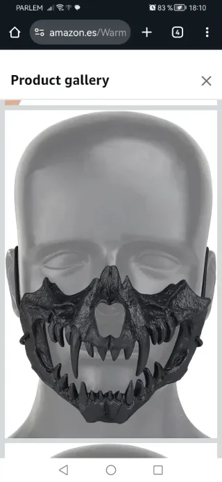 Máscara Airsoft Negra Resina Cosplay