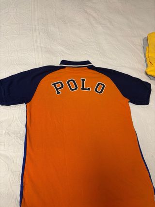 Polo Ralph Lauren Manga Corta Azul Naranja