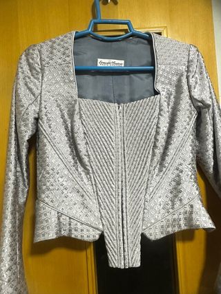 Corpiño Fallera Ernesto Santolaya Gris Plateado