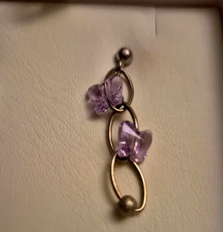 Pendientes Lotus Mariposas Moradas Plata