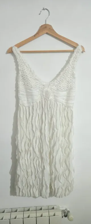 Vestido Blanco Tul Talla L/XL