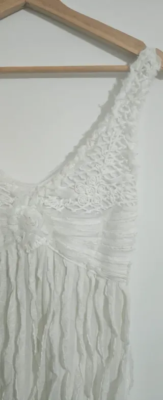 Vestido Blanco Tul Talla L/XL
