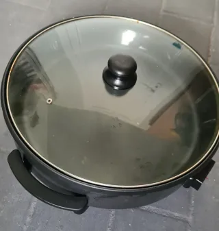 Sartén Eléctrica con Tapa de Cristal