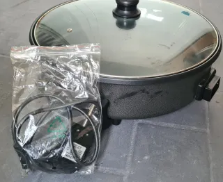 Sartén Eléctrica con Tapa de Cristal