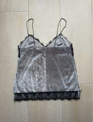 Tirantes terciopelo Bershka negro/gris