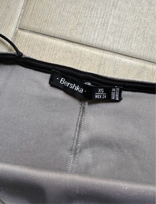 Tirantes terciopelo Bershka negro/gris