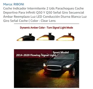 2 Intermitentes Led  para el Infiniti Q